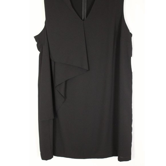 NWT Eloquii Black Ruffled Front Dress Size 20 - Picture 6 of 11
